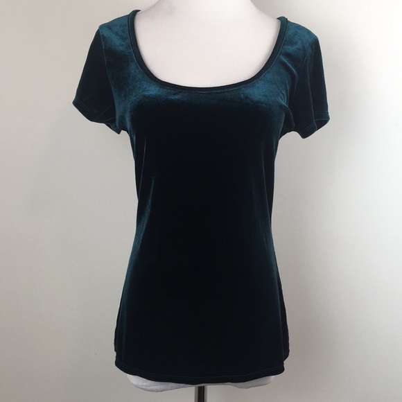 Wet Seal Tops - Wet Seal Velvet Green Blouse With Window On Back